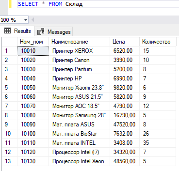 Простейший вариант команды SELECT